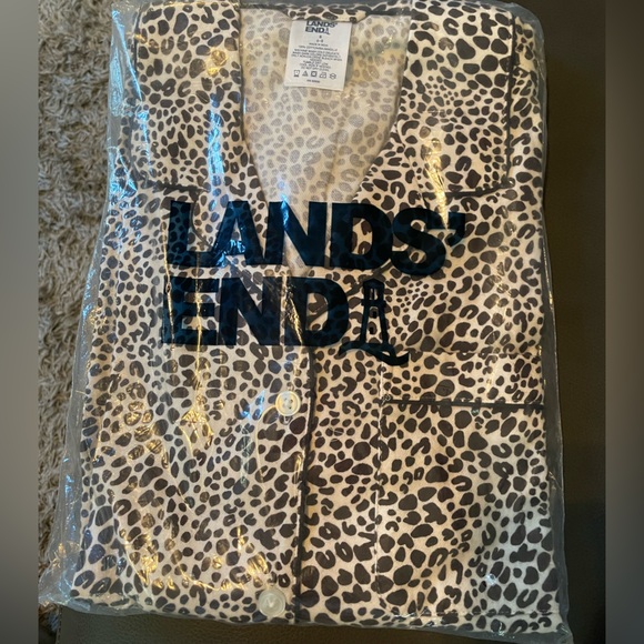 NWT Sz S Lands End Women’s Alabaster Flannel PJ Set - Picture 3 of 4